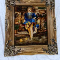 دختر قاجار|تابلو فرش|میانه, |دیوار