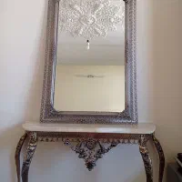 آینه و شمعدان برنز|بوفه، ویترین، کنسول|اسلام‌شهر, شهرک سعیدیه|دیوار