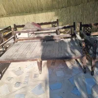 ۴ عدد تخت چوبی سنتی فروش فوری|تخت و سرویس خواب|لردگان, |دیوار