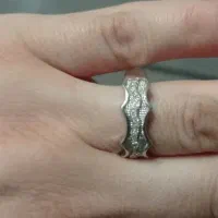 طلا سفید (انگشتر) سایز بزرگ بدون درصد