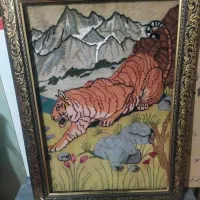 یک عدد تابلو فرش دستباف کمی ابریشم