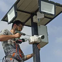 نصب و راه اندازی دوربین اسپیددام ptz ورادیو وایرلس|خدمات پیشه و مهارت|رشت, گلباغ نماز|دیوار