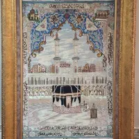 تابلو فرش کعبه دستباف گل و چله ابریشم
