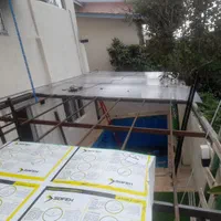 سقف پلیکربنات حبابی شیروانی گالوانیزه تراس حیاط