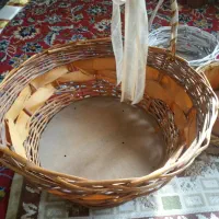 سبد حصیری وبطری تزئینی