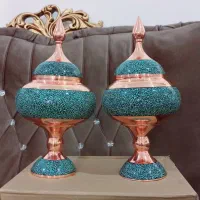 شکلات خوری مسی فیروزه کاری شده