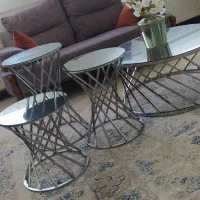 میز وسه عددعسلی آینه ای|مبلمان خانگی و میز عسلی|بومهن, |دیوار