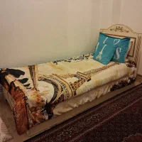 تخت یک نفره با کنار تختی کشو دار|تخت و سرویس خواب|پارس‌آباد, |دیوار
