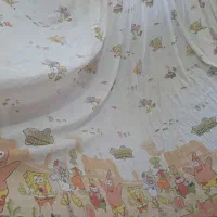 پرده عروسکی اتاق کودک.وپرده حریر با استری