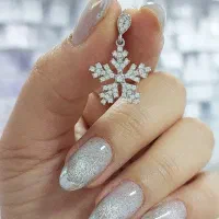 پلاک نقره استرلینک طرح برف 925 رادیوم