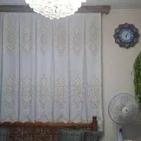 پرده ترک تولینت مروارید و نگیندار  و مخمل ساده