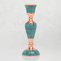 شمعدان فیروزه کوبی مسی آقاجانی