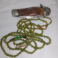 جفت تسبیح شاه مقصود اصل افغان ب همراه چاقو قدیمی