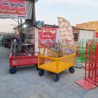 ترولی چهار چرخ ۳ تن اج دار گاری دستی چرخ آج دار