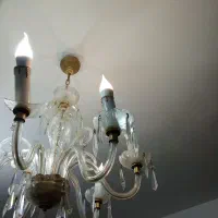 لوستر6لامپه سفید و طلایی|لوستر و چراغ آویز|اسلام‌‌آباد غرب, |دیوار