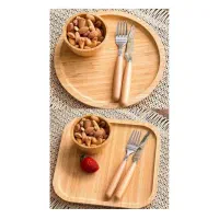 بشقاب گرد و مربع تمام بامبو