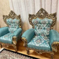 مبل سلطنتی ۹ نفره با پارچه ترک در حد نو