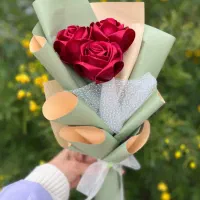 دسته گل روبانی