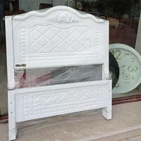 تخت خواب یک نفری رنگ‌بندی سفید و قهوه ای