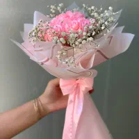 دسته گل پینترسی صورتی|گل مصنوعی|مهاباد (آذربایجان غربی), |دیوار