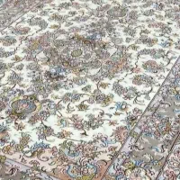 فرش دستباف (بساک) تک ۶ متری گل ابریشم طرح خطیبی|فرش|مشکین‌دشت, |دیوار