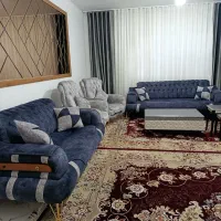 مبل  هفت نفره با گل میز و میز وسط