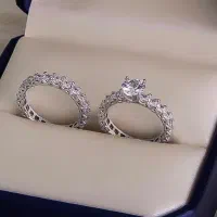 انگشتر حلقه و پشت حلقه جواهر تمام نقره تکتاش نشون|بدلیجات|تبریز, |دیوار