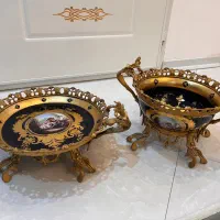 ظروف پذیرایی لیلی ومجنون سورمه ای طلاکوب