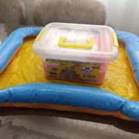 شن بازی با تمام قالب ها وسایل بیل و تشکش نوعه نو