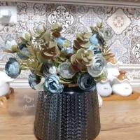 گل و گلدان ست طوسی
