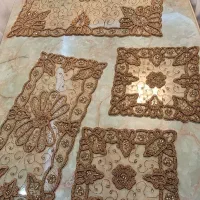 سته رومیزی ۴تیکه.کاردست|پرده، رانر، رومیزی|تهران, جنت‌آباد شمالی|دیوار