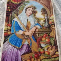 فروش تابلو فرش دست بافت بانوی قاجار فخر الزمان