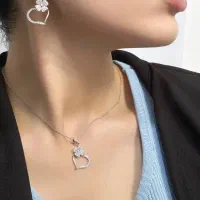 گردنبند و نیم ست نقره جواهری خاص پسند دخترانه۹۳۰|بدلیجات|تبریز, |دیوار