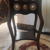 میز تلفن قهوه ای تیره