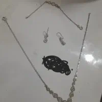 سرویس طلا سفید و گوشواره