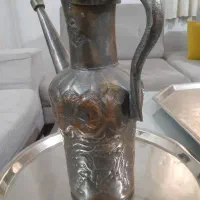 آفتابه مسی با دو عدد سینی