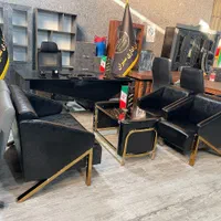 مبلمان اداری تک نفره سزار سه نفره چرم براق|دفتر کار|میانه, |دیوار