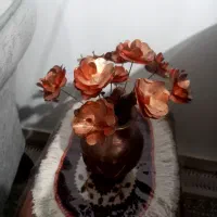 گلدان مس با ۱۰ عدد شاخه گل|صنایع دستی و سایر لوازم تزئینی|جیرفت, |دیوار