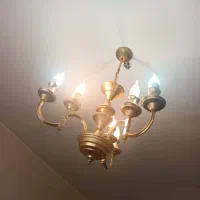 3 عدد لوستر سه شاخه شش شعله آب کاری طلا هر 3 باهم