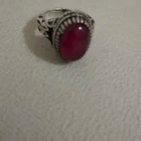 انگشتر نقره با سنگ یاقوت