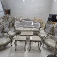 مبلمان سلطنتی 7نفره چوب راش بامیزو عسلی|مبلمان خانگی و میز عسلی|اندیشه, اندیشه فاز ۴|دیوار