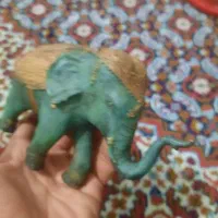 فیل مفرغ طلاکوب بسیارزیباوقدیمی وکلکسیونی