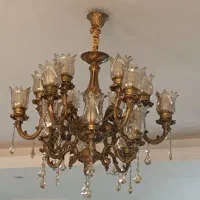 لوستر برنجی ۱۲ شاخه کاملا نو و سالم بسیار زیبا