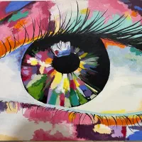 کار با قلم اکرولیک نقاشی چشم
