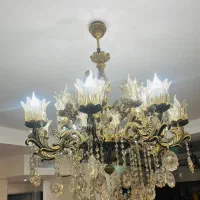 لوستر ۱۶شعله ابکاری شده مدل لاله بزنز