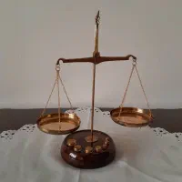 ترازودوکفه ای برنجی آنتیک ودکوری