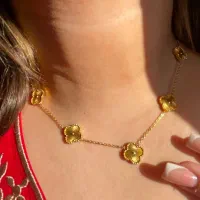 گردنبند ونکلیف پنج گل (مشابه طلا)