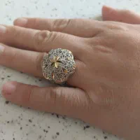 انگشتر شیک ومجلسی برنج دورنگ.آبکاری اورانیوم|جواهرات|تهران, آهنگ|دیوار