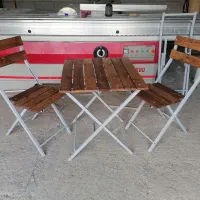 میز و صندلی تاشو ترکیب چوب و فلز