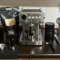 اسپرسو ساز نیمه صنعتی همراه با اسیاب و وسایل جانبی|سماور، چایساز، قهوهساز|زنجان, |دیوار
